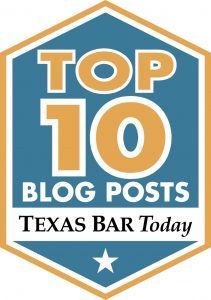 Top 10 Blog Posts Texas Bar Today Badge