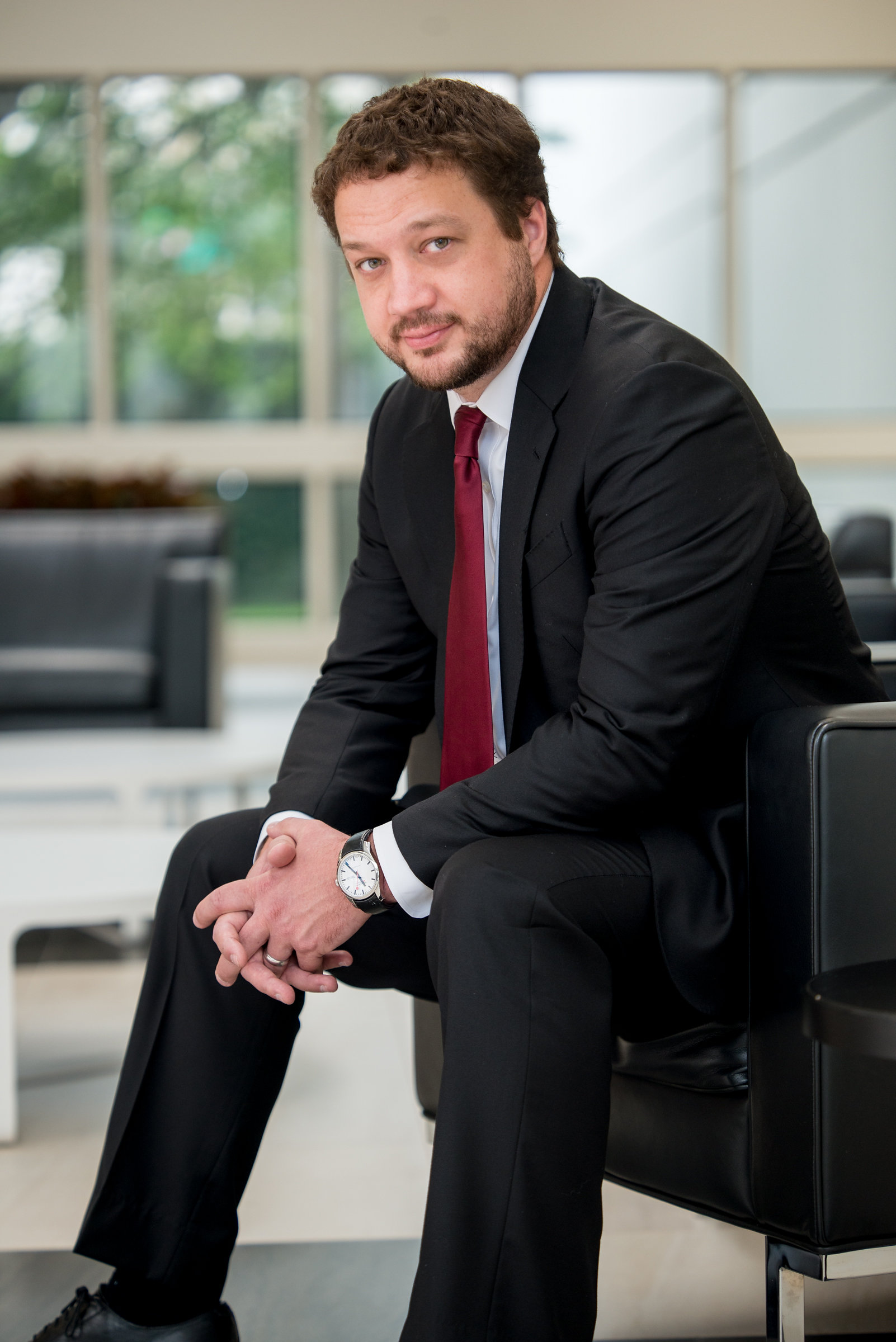 Food Safety Lawyer Jory Lange sitting on chair